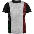 thumbnail image 1 of Distressed Italian Flag All Over Mens Black Back T Shirt, 1 of 1