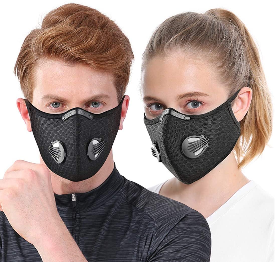 Outdoor Cycling Running Sport Half Face Mask with carbon Filter with valves*