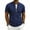 21-Navy, variant on Mens Zip Up Short Sleeve Shirt Stand Collar Textured Waffle Pattern Summer Breathable Sporty Tops Side Pockets Army Green S