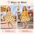 thumbnail image 5 of Lanbubble Toddler Girls Dresses with Ruffle Cardigan, 2‑Piece Fall Outfits for 3‑7T, 5 of 10