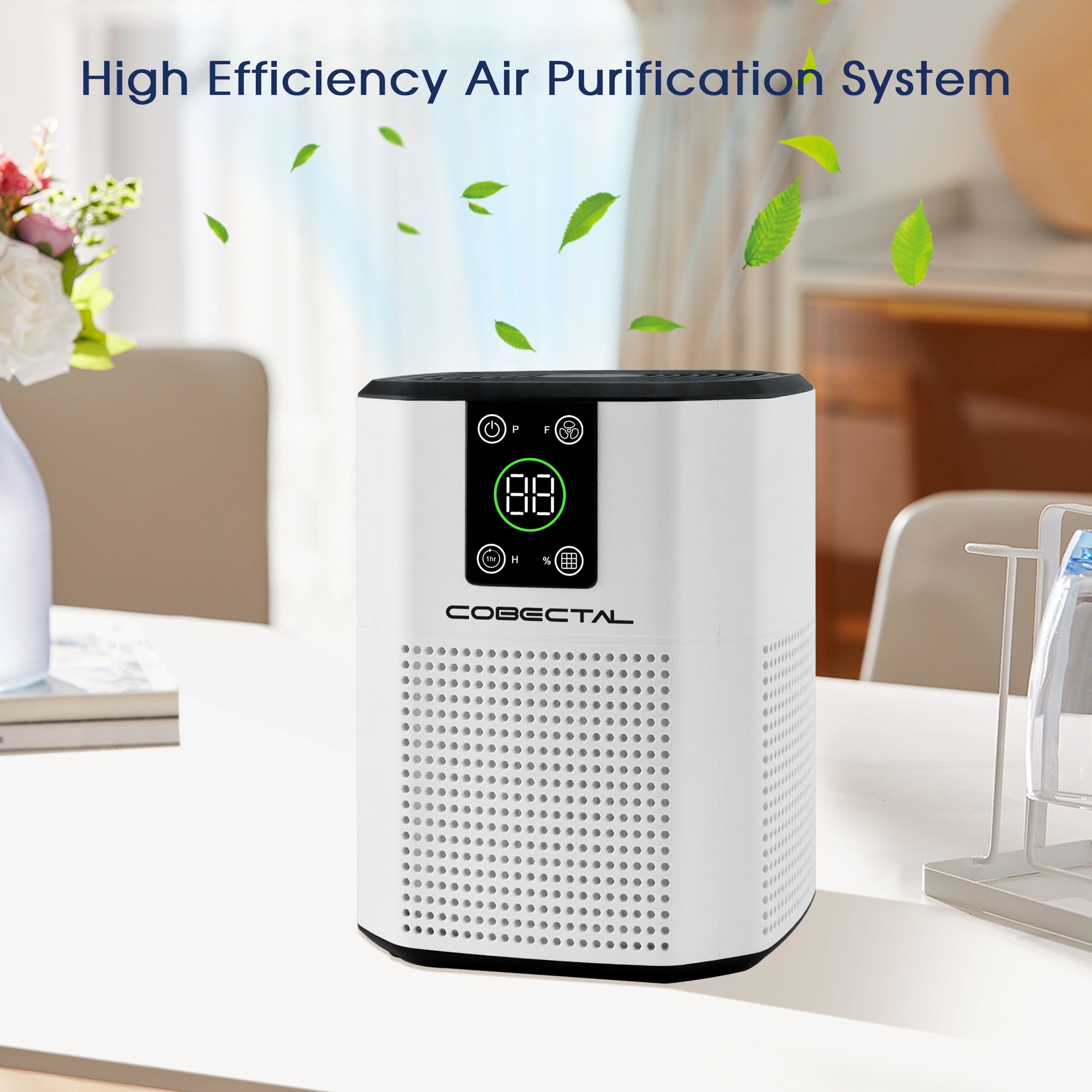 Cobectal HEPA Air Purifier with Filter, Remove Mold, Smoke, Hair Air Cleaner for Home Bedroom
