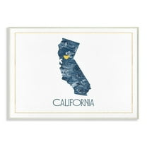 The Stupell Home Decor California Minimal Blue Marbled Paper Silhouette Wall Plaque Art
