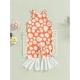 thumbnail image 4 of Bagilaanoe Toddler Baby Girl Summer Jumpsuit Sleeveless Floral Print Romper Tassel Overalls 6M 12M 2T 3T 4T 5T Kids Long Flared Pants Casual Outfits, 4 of 8