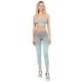thumbnail image 5 of Women's Heather Knit Ombre Activewear Leggings w/High Waist Band, Charcoal / Aqua, XL, 5 of 6