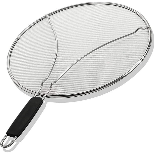1 rejilla antisalpicaduras de aceite para sartén de 33cm - evita que salpique el 99% del aceite caliente - protege la piel de quemaduras - tapa de hierro mantiene limpia la cocina - acero inoxidable Sincero Electrónica
