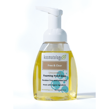 kosmatology® Free & Clear Organic Foaming Hand Soap | Moisturizing Hand Wash | Clean Ingredients, Free of Artificial Scent and Essential Oils | 8.5 oz