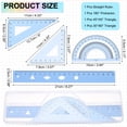 thumbnail image 2 of Uxcell Geometry Set, 8 Inch Aluminum Ruler & 2 Triangles, Metal Protractor Ruler Math Drafting Measuring Tool, Gradient Blue, 2 of 7