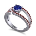 thumbnail image 2 of 2.50 Carat Round Cut Blue Sapphire & Garnet Gemstone Luxurious Engagement Ring for Women Solid 14K White Gold Size 4.5 by Diamond-Capitals, 2 of 8