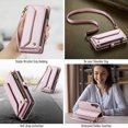 thumbnail image 4 of Crossbody for Samsung Galaxy S25 Case Wallet【RFID Blocking】with 10-Card Holder Zipper Bills Slot, Soft PU Leather Magnetic Shoulder Wrist Strap for Galaxy S25 Wallet Case Women, Pink, 4 of 10
