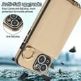 thumbnail image 6 of Crossbody Wallet Case for iPhone 14 Pro with Lens Protective Film, Folio PU Leather Case with Card Holder, Shockproof Protection Ring Buckle Phone Case for iPhone 14 Pro, Khaki, 6 of 8