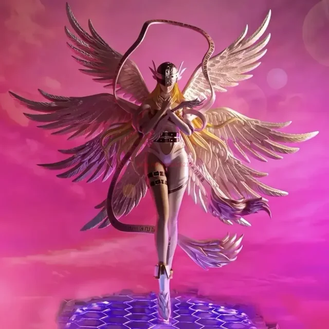 En existencia, figuras de Anime Digimon Adventure de 28 cm, figuras de acción Angewomon Angemon Led, estatua de PVC, modelo de muñeca, juguete, regalo de cumpleaños