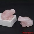 thumbnail image 4 of EOEMY Natural Rose Quartz Stone Crystal Carved Fortune Frog Polished Statuary Decor, 4 of 5