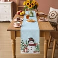 thumbnail image 2 of Blue Christmas Table Runner 70 Inches Long Farmhouse Dress Scarves, Xmas Trees Snowman Snowflake Birds Watercolor Dining Tablerunner for Coffee Table/Kitchen Island/Party Décor, 13" x 70", 2 of 8