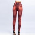 thumbnail image 6 of uublik Womens Pants Leggings High Waist Stretchy Classic Skinny Pants Slimming Jeggings Denim Trousers Pants, Red, 6 of 6