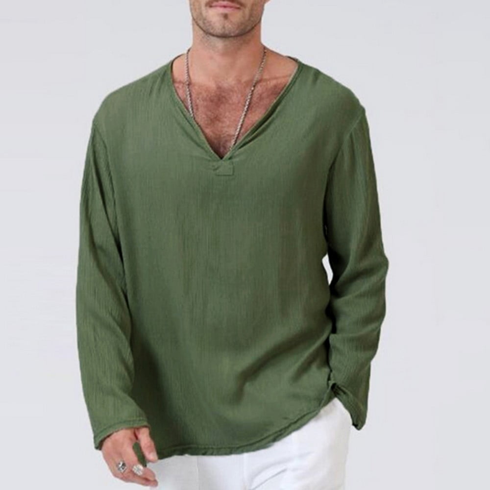 Shirts Mens Summer T-Shirt Thai Hippie Shirt V-Neck Beach Yoga Top Blouse flannel shirt for men - Walmart.com