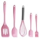 thumbnail image 1 of Juego de espátulas de silicona de 5 piezas, raspador ranurado, batidor de huevos, cepillo de aceite para hornear, utensilios de cocina, rosa Methold LF000154-03B, 1 of 7