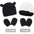 thumbnail image 3 of Visland Unisex Baby Toddler Hat and Mitten Set, Winter Knitted Thick Warm Beanie Cap Gloves for Infant Boys Girls, 3 of 7