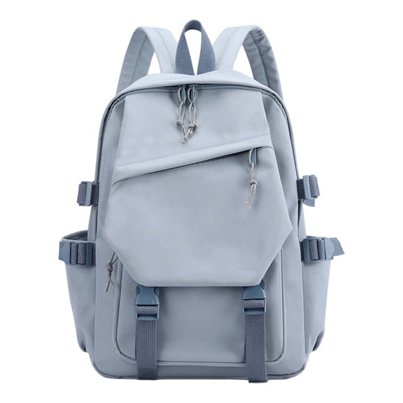 Uobin Solid Color Lightweight Canvas School Backpack Multiple Pockets Water Resistant Casual Daypack for School Outdoor Travel Daily Work Commute