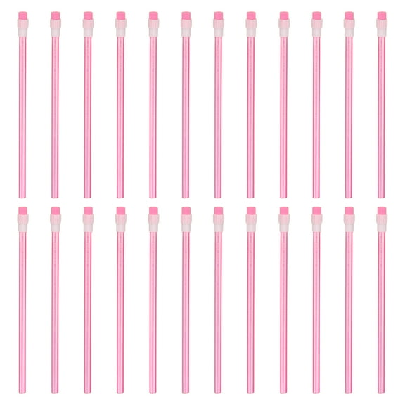 HB Graphite Pencil, 24 Pack Hexagon Round Wooden Pencil with Eraser for Office Writing Drawing Supplies, Pink