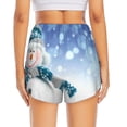 thumbnail image 4 of Uemuo Christmas Snowman In The Snow Pattern Women's Athletic Shorts High Waisted Running Shorts with Liner Pockets Gym Elastic Workout Shorts-Small, 4 of 9