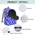 thumbnail image 4 of Blue Wavy Checkered Pattern Backpack for School, Cute School Bag with Adjustable Shoulder Straps and Padded Back, 15.7"x11.8"x5.5", 4 of 5