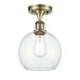 thumbnail image 2 of Innovations Lighting  Ballston Athens - 1 Light 8" Semi-Flush Mount Antique Brass/Clear, 2 of 5
