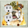 thumbnail image 1 of Metal Light Switch Plate Cover Cute English Bulldog Green Fedora Outfit DOG013, 1 of 13