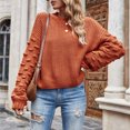thumbnail image 6 of BONIXOOM Sweaters For Women Modern Fit Sweater Pullover Casual Crew Neck Sweaters For Women Clearance Orange L(US:8), 6 of 8