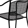 thumbnail image 5 of BizChair Commercial Grade 35.5" Square Black Indoor-Outdoor Steel Patio Table Set with 4 Round Back Chairs, 5 of 13