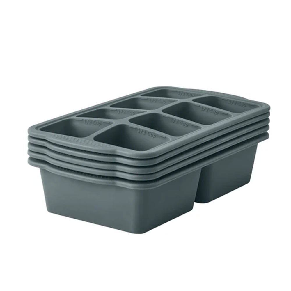 MIU Silicone Freezer Trays with Lids, 5-Pack – Flexible BPA-Free Silicone Freezing Molds for Meal Prep, Baby Food, Sauce & Herb Storage, Stackable Freezer Containers
