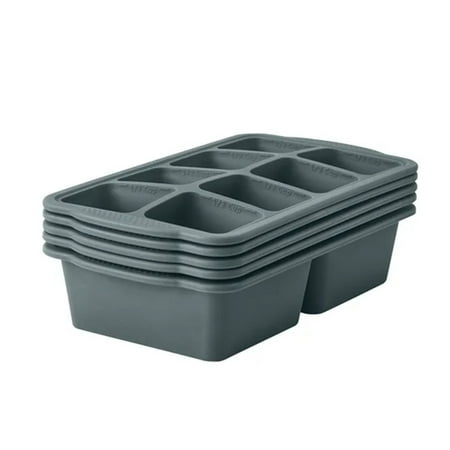 MIU Silicone Freezer Trays with Lids, 5-Pack – Flexible BPA-Free Silicone Freezing Molds for Meal Prep, Baby Food, Sauce & Herb Storage, Stackable Freezer Containers