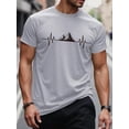 thumbnail image 2 of Whichone Men's 100% Cotton T-shirt Mountain Peak Print Stylish Daiyly Wear,Gray,Sizes S-2XL, 2 of 6