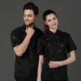 thumbnail image 6 of Chef Shirt for Men Chef Coat Restaurant Kitchen Chef Uniform Unisex Chef Jacket Long Sleeve Hotel Kitchen with Stylish Red Buttons,Black,L, 6 of 6