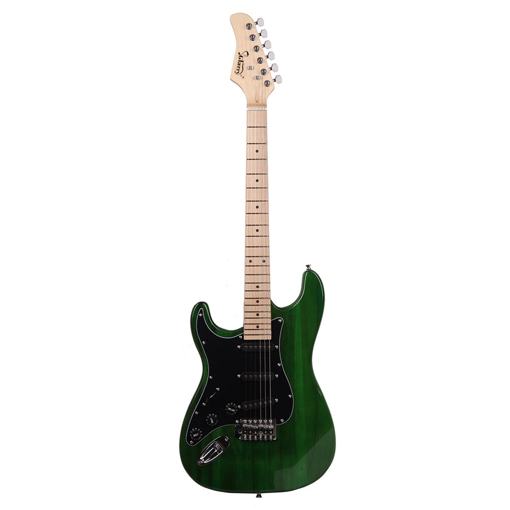 Kepooman Electric Guitar, Musical Instruments for Adult, Electric Bass with Bag Strap Picks and Shake Cable, Green