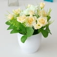 thumbnail image 2 of Soumake Imitation Potted Flower Rose Hotel Decoration Plastic Bookshelf Table Artificial Flower Pot For Office Household, 2 of 8