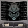 thumbnail image 2 of Tapiz vikingo de 95 x 73 cm, tapices de oso vikingo, decoración vikinga nórdica para hombres, tapiz de runas psicodélicas de meditación misteriosa, tapices para colgar en la pared para decoración, 2 of 3