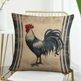 thumbnail image 7 of Cushion Case French Farmhouse Rooster Blue Grain Sack Striped Drawing Throw Pillow Cover Rustic Cock Outdoor Pillows 16"x16" Home Decoration for Sofa Couch Living Bed Room, 7 of 7