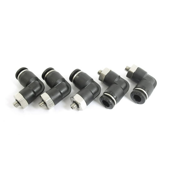 5Pcs 5mm Male Thread to 6mm Air Pneumatic Elbow Quick Connect Connectors