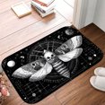 thumbnail image 5 of 1pc Skull Moth with Astrological Absorbent Non-Slip Bathroom Thickened Flannel Rug Decor,Soft,Quick Drying,Suitable For Indoor/outdoor Use,Bathrooms,Bedrooms,Kitchens,Terrace,Laundry Rooms,16"x24", 5 of 9