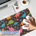 thumbnail image 4 of Long Mouse Pads for Desk,DarkBrown Cartoon Dinosaurs Colorful Plants Desk Mats on Top Of Desks, Desk Mouse Pad Extra Large with 3mm Non-Slip Base and Stitched Edge for Gaming,Work,Home 31.5"x15.7", 4 of 5