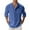 Blue, variant on Mens Work Shirt Loose Stand Solid Color Pocket Long Sleeve Mens Knit Tops,Blue,L
