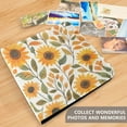 thumbnail image 4 of FORMRS 3 Ring Photo Album 4"x6" Self Adhesive Large Capacity PU Leather Cover, Watercolor Sunflowers, 4 of 8