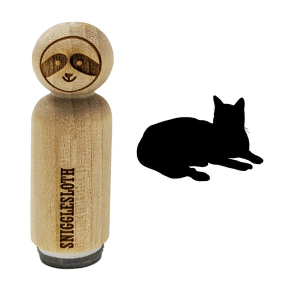 Lazy Cat Rubber Stamp for Scrapbooking Crafting Stamping - Mini 1/2 Inch