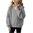 thumbnail image 2 of TGSLY Girls' Polka Dot Hooded Sweatshirt Lightweight Drop Shoulder Long Sleeve Workout Tops Loose Casual Fall Winter Layering Pullovers 9-10Years, 2 of 9
