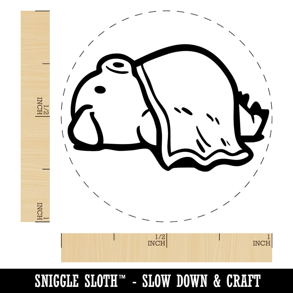Laying Pig in a Blanket Port Funny Pork Self-Inking Rubber Stamp for Stamping Ink Stamper Crafting Planners - 1 Inch Medium - Orange Ink