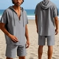 thumbnail image 2 of GERsome Men's 2 Piece Lounge Sets Hoodie Short Sleeve Tops and Shorts Loungewear Summer Beach Vacation Matching Outfits S-3XL, 2 of 9