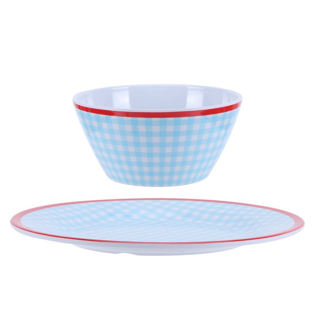 Juego de platos y tazones, ensaladera, Anti-escaldado Anti-caída Imitación de porcelana Amplia aplicación Resistente al desgaste para colocar frutas para el hotel LYUMO Juego de platos y tazones