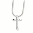 thumbnail image 1 of 925 Sterling Silver 18 Stone Inch Cubic Zirconia Cz Cross Necklace 2 Extender Pendant Charm Religious, 1 of 6