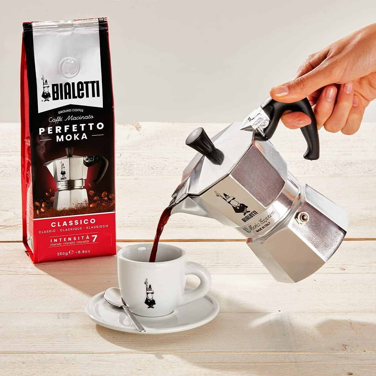 Bialetti Moka Express Stovetop Coffee Make Aluminium - 6 Cup
