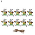 thumbnail image 2 of Visland 10PCS Easter Bunny Wooden Hanging Sign Colorful Cute Rabbit for Easter Party Decoration Home Decor, 2 of 2
